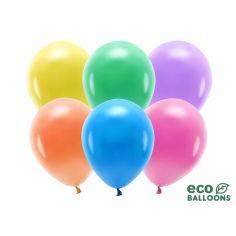 Biologisch abbaubare mehrfarbige Luftballons - Packung mit 10 Stück