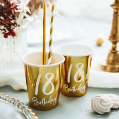 Gobelet Doré 18 ans - Lot de 6 2