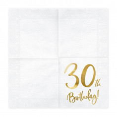 Serviettes Dorées 30 ans -... 2