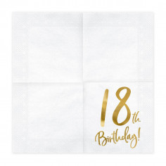 Serviettes Dorées 18 ans -... 2