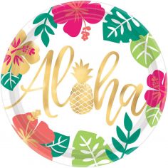 Assiettes en Papier Aloha Lot de 8