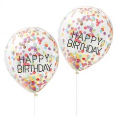 Ballon Confettis Happy Birthday - Lot de 5