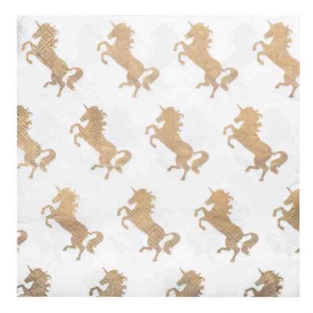 Serviettes Licorne - Lot de 12