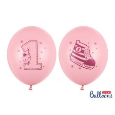 Ballon Rose 1 AN - Lot de 6
