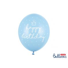Ballon Bleu Happy Birthday - Lot de 6