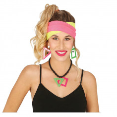 Set Bandeau, Collier, Boucles d'Oreille Années 80