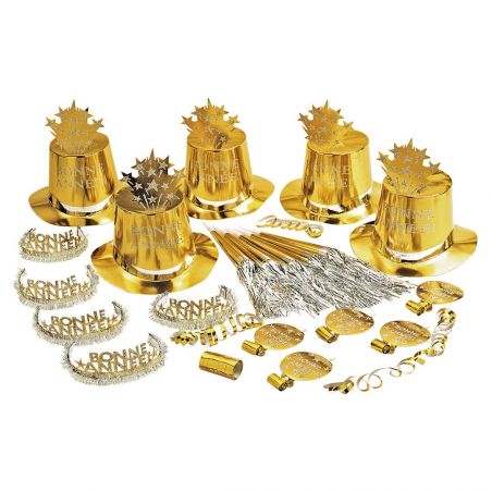 Kit Cotillons Dorés 10 Personnes