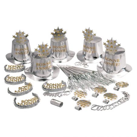 Kit Cotillons Argentés 10 Personnes