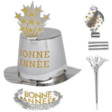 Kit Cotillons Argentés 10 Personnes