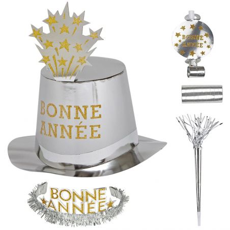 Kit Cotillons Argentés 10 Personnes