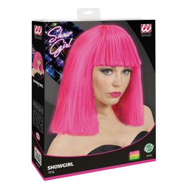 Perruque rose Fluo Showgirl Perruque rose Fluo Showgirl