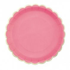 Assiette Rose et Dorée - Lot de 8