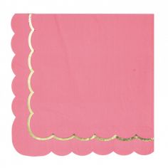 Serviette Rose et Dorée - Lot de 16