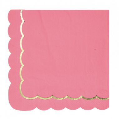 Serviette Rose et Dorée - Lot de 16