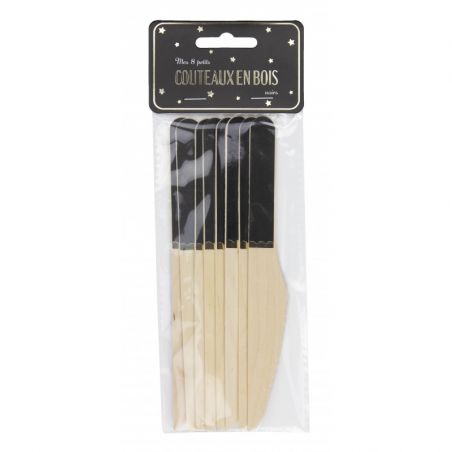Couteau en Bois Noir - Lot de 8