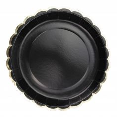 Assiette Noire et Dorée - Lot de 8