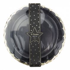 Assiette Noire et Dorée - Lot de 8 2