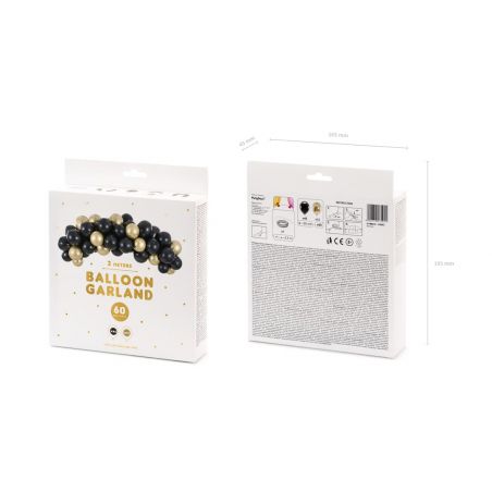 Arche de Ballons Noirs et Dorés