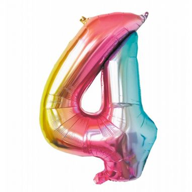 Ballon Aluminium Chiffre Irisé Pastel 86 cm