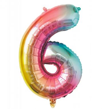 Ballon Aluminium Chiffre Irisé Pastel 86 cm