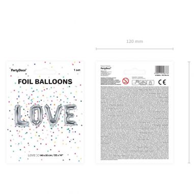 Ballons Aluminium Love Argentés