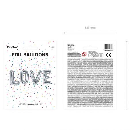Ballons Aluminium Love Argentés