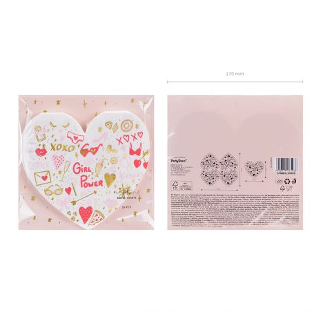 Assiette Coeur Rouge et Dorée - Lot de 20