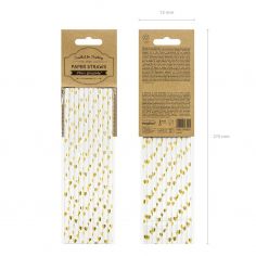 Paille Blanche Coeur Doré - Lot de 10 2