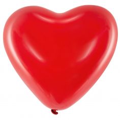 Ballon Coeur Rouge Pastel - Lot de 6