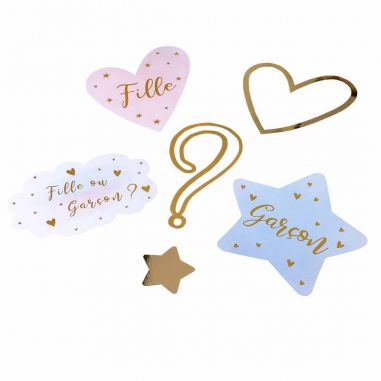 Déco de Table Gender Reveal - Lot de 6