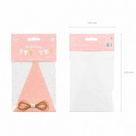 Guirlande Fanions Roses et Dorés