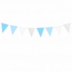 Guirlande Fanions Bleus et Dorés