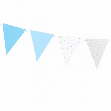 Guirlande Fanions Bleus et Dorés