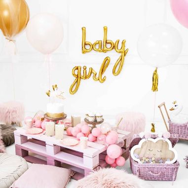 Guirlande Ballons Aluminium Baby Dorés