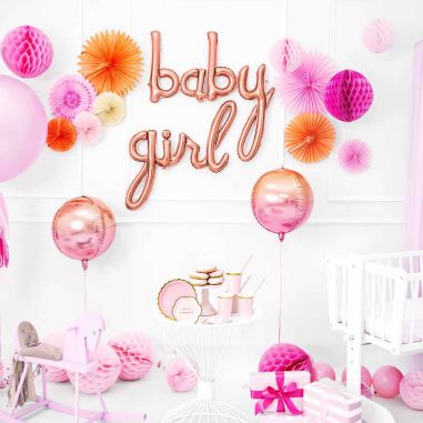 Guirlande Ballons Aluminium Baby Rose Gold