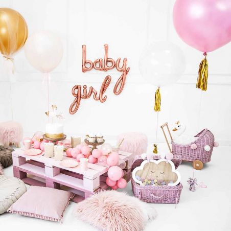 Guirlande Ballons Aluminium Baby Rose Gold