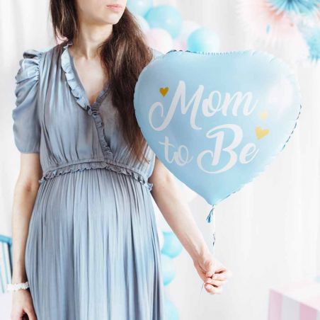 Ballon Aluminium Mom to Be Bleu