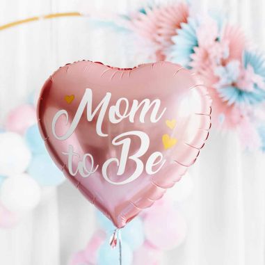 Ballon Aluminium Mom to Be Rose