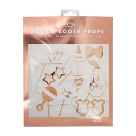 Kit Photobooth Baby Shower Rose Gold