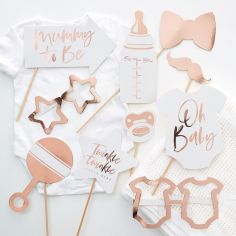 Kit Photobooth Baby Shower Rose Gold