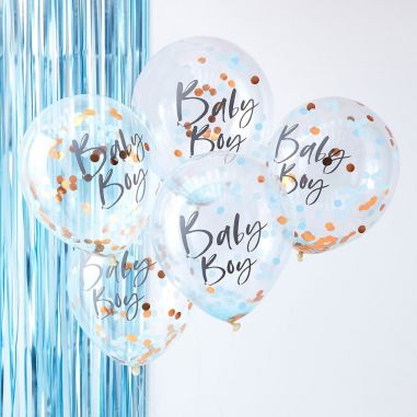 Ballon Confettis Baby Boy - Lot de 6