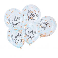 Ballon Confettis Baby Boy - Lot de 5