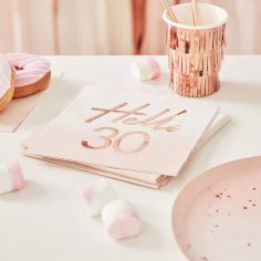Serviette Rose Gold Hello 30 - Lot de 16 2