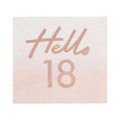 Serviette Rose Gold Hello 18 - Lot de 16