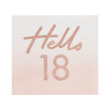 Serviette Rose Gold Hello 18 - Lot de 16