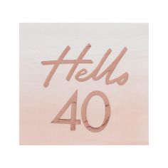 Serviette Rose Gold Hello 40 - Lot de 16