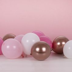 Ballons Blush & Rose Gold pour Stand Mosaïque