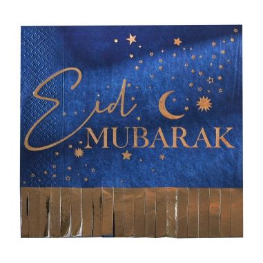 Serviettes Aïd Mubarak - Lot de 16