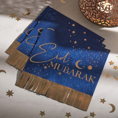 Serviettes Aïd Mubarak - Lot de 16