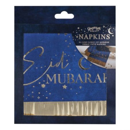 Serviettes Aïd Mubarak - Lot de 16